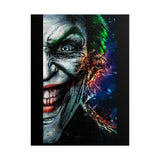 Joker Split Insanity Glossy Poster Bold Gothic Wall Art Dark Psychological Design Fiery Abstract Expression Print for Collectors, Creators, and Visionary Spaces