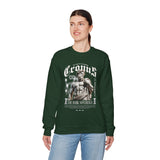 Cronus The Dark Sovereign Unisex Heavy Blend Crewneck Sweatshirt Greek Mythology Statue Graphic Gothic Streetwear Bold Artistic Pullover