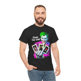 Joker Enjoy The Game Unisex Heavy Cotton Tee Bold Gothic Streetwear Art Design Dark Psychological Theme Shirt for Risk Takers, Creators, and Hustlers