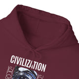 Civilization Eye Of Memory Graphic Unisex Heavy Blend Hooded Sweatshirt Futuristic Visionary Streetwear Abstract Blue Eye Gothic Hoodie