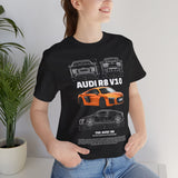 Orange Mid Engine Supercar Blueprint Artwork Unisex Heavy Cotton Tee High Performance Inspired Streetwear Graphic Shirt For Car Enthusiasts And Automotive Art Fans