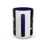 Space Galaxy Accent Coffee Mug 11oz 15oz Astronaut Spacecraft Earth Black Two Tone Ceramic Cup Gift for Space Lovers