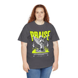 Praise Angel Statue Graphic Unisex Heavy Cotton Tee Spiritual Gothic Streetwear T-Shirt