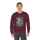 Money Mindset Unisex Heavy Blend Crewneck Sweatshirt Graphic Pullover Black Hustle Grind Wealth Entrepreneur Motivational Streetwear Bold Artistic Fashion Outfit