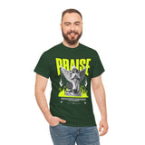 Praise Angel Statue Graphic Unisex Heavy Cotton Tee Spiritual Gothic Streetwear T-Shirt