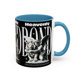 Heavenly Bond Accent Coffee Mug 11oz 15oz Angel And Lion Statue Spiritual Artistic Graphic Ceramic Cup Bold Motivational Streetwear Inspired Fashion Drinkware