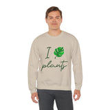 I Love Plants Crewneck Sweatshirt Unisex Heavy Blend Botanical Leaf Eco Friendly Gardening Nature Lover Sustainable Green Living Gift Pullover