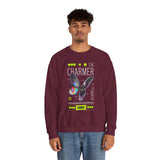 The Charmer Unisex Heavy Blend Crewneck Sweatshirt Futuristic Butterfly Neon Cyber Aesthetic Graphic Pullover Streetwear Fashion