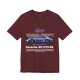 Porsche 911 GT3 RS Berry Purple Inspired Illustrated Sports Car Graphic T Shirt Luxury Performance Racing Streetwear Unisex Heavy Cotton Tee High Speed Motorsport Lifestyle Gift For Car Enthusiasts
