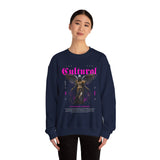 Cultural Angel Statue Graphic Unisex Heavy Blend Crewneck Sweatshirt Gothic Streetwear Aesthetic Bold Artistic Pullover Fashion