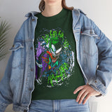 Vibrant Comic-Symbiotic Madness Unisex Heavy Cotton Tee Bold Gothic Streetwear Dark Psychological Art Design Intense Graphic Statement Shirt for Visionaries and Creators