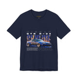 Blue Flame Street Racing Car Graphic Unisex Heavy Cotton Tee Bold Drift Style Automotive Streetwear Shirt