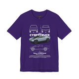 Cyber Truck Tesla Futuristic Electric Pickup Blueprint Art Unisex Heavy Cotton Tee Bold Streetwear Graphic Shirt For Car Lovers And Tech Enthusiasts