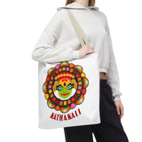 Kathakali Tote Bag Kerala Traditional Dance Art Canvas Bag Indian Culture Onam Festival Malayalam Heritage Ethnic Graphic Reusable Shopping Bag