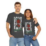 Love Fake Friendship Rose Graphic Unisex Heavy Cotton Tee Bold Statement Streetwear T Shirt Empowering Artistic Floral Design for Self Expression Perfect Gift for Friends Birthdays Parties Casual Wear