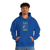 The Charmer Unisex Heavy Blend Hooded Sweatshirt Futuristic Butterfly Neon Cyber Aesthetic Graphic Hoodie Streetwear Fashion Statement