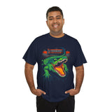 Beast Of The Stadium Unisex Heavy Cotton Tee Electric Crocodile Power Design Bold Neon Green Reptile Artwork For Streetwear And Fearless Fashion Lovers