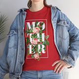 Mother Floral Design Unisex Heavy Cotton Tee Comfortable T Shirt Botanical Typography Graphic Streetwear Gift For Mom Mother’s Day Birthday Casual Everyday Wear