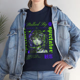 Stalked By Spectator Cyberpunk Graphic Unisex Heavy Cotton Tee Japanese Anime Glitch Streetwear T Shirt