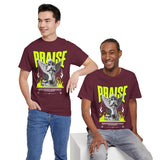 Praise Angel Statue Graphic Unisex Heavy Cotton Tee Spiritual Gothic Streetwear T-Shirt