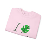 I Love Plants Crewneck Sweatshirt Unisex Heavy Blend Botanical Leaf Eco Friendly Gardening Nature Lover Sustainable Green Living Gift Pullover