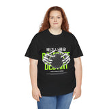 Destiny Fearless Pursuit of Happiness Unisex Heavy Cotton Tee Gothic Skeleton Hands Globe Graphic Streetwear Bold Motivational T Shirt