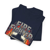 Firefighter Heroic Spirit Unisex Heavy Cotton Tee Bold Firefighter Graphic Shirt Courageous Rescue Design Motivational Streetwear Gift for Firefighters, Heroes, and Everyday Warriors