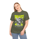 Praise Angel Statue Graphic Unisex Heavy Cotton Tee Spiritual Gothic Streetwear T-Shirt