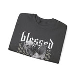 Blessed Angel Statue Graphic Unisex Heavy Blend Crewneck Sweatshirt Gothic Streetwear Aesthetic Spiritual Bold Artistic Pullover