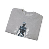 Existence Dystopian Society Cyborg Unisex Heavy Blend Crewneck Sweatshirt Futuristic Sci Fi Robotic Graphic Cyberpunk Streetwear Pullover
