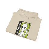 Unisex Not Alone Alien Hoodie UFO Graphic Pullover Sweatshirt Cartoon Extraterrestrial Sci Fi Space Themed Conspiracy Inspired Paranormal Streetwear