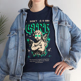 I Don’t Care True Freedom Angel Unisex Heavy Cotton Tee Gothic Cherub Graphic Bold Motivational Streetwear Aesthetic Statement T Shirt