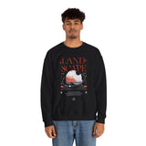 Landscape Unisex Heavy Blend Crewneck Sweatshirt Graphic Pullover Black Nature Inspired Abstract Mountain Outdoor Adventure Modern Streetwear Artistic Creative Fashion Outfit