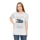 Silver Blue Street Racing Artwork Unisex Heavy Cotton Tee High Performance Inspired Graphic Shirt For Car Lovers And Urban Streetwear Fans