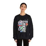 Eyes On Me Boys Medusa Crewneck Comfortable Unisex Heavy Blend Sweatshirt Mythological Streetwear Bold Empowerment Design for Self Expression Perfect Gift for Friends Birthdays Cozy Days Casual Wear