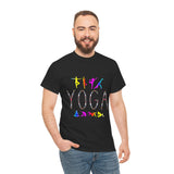 Unisex Yoga Graphic T Shirt Colorful Pose Typography Tee Spiritual Mindfulness Meditation Fitness Lifestyle Heavy Cotton Top for Men and Women