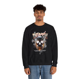Death Silence Skull Fire Graphic Unisex Heavy Blend Crewneck Sweatshirt Gothic Horror Streetwear Bold Vintage Dark Flame Skull Pullover