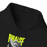 Praise Angel Statue Graphic Unisex Heavy Blend Hooded Sweatshirt Gothic Spiritual Streetwear Hoodie