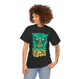 The Watcher Owl All Seeing Wisdom Unisex Heavy Cotton Tee Futuristic Mystic Streetwear T Shirt With Geometric Owl Symbol Neon Glow Artistic Design For Thinkers Visionaries And Night Owls