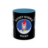 Rocket Science Rocks Accent Coffee Mug 11oz 15oz Space Lover Science Gift Black White Two Tone Ceramic Cup
