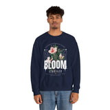 Bloom Stronger Floral Graphic Crewneck Comfortable Unisex Sweatshirt Motivational Streetwear Inspirational Empowerment Design for Self Growth Resilience Perfect Gift for Friends Birthdays Cozy Days...