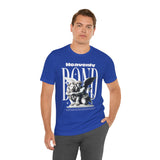 Heavenly Bond Unisex Jersey Short Sleeve Tee Graphic Black T Shirt Angel And Lion Statue Artistic Spiritual Streetwear Bold Futuristic Fashion Outfit