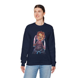 Chucky Horror Unisex Heavy Blend Crewneck Sweatshirt Killer Doll Graphic Pullover Spooky Halloween Streetwear Horror Movie Art Design Cozy Creepy Fashion For Festivals And Scary Season