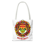 Kathakali Tote Bag Kerala Traditional Dance Art Canvas Bag Indian Culture Onam Festival Malayalam Heritage Ethnic Graphic Reusable Shopping Bag