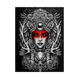 Mystic Warrior Goddess Poster Museum-Quality Wall Art Print Sacred Feminine Energy Gothic Tribal Line Design Perfect for Home Decor Studios Meditation Corners and Art Lovers