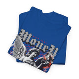 Money Bright Unisex Heavy Cotton Tee Angel Statue Graphic Gothic Streetwear Red Neon Aesthetic Artistic Fashion Statement T Shirt