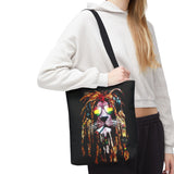 Rasta Lion Eco Tote Bag Vibrant Reggae Inspired Artistic Lion with Headphones Jamaican Island Style Bold Art Print Durable Cotton Canvas Bag for Music Lovers Travel or Daily Use by KLASSORO
