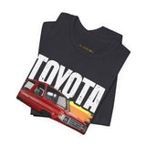 Toyota Land Cruiser Classic Off Road SUV Inspired Illustrated 4x4 Adventure Graphic T Shirt Vintage Overland Utility Vehicle Automotive Streetwear Rugged Travel Lifestyle Gift For SUV Enthusiasts