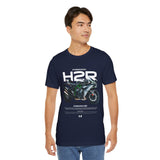 Kawasaki Ninja H2R Inspired Hyperbike Graphic Unisex Heavy Cotton Tee Streetwear Racing Style Motorcycle Art Shirt for Speed Lovers and Track Enthusiasts