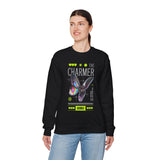 The Charmer Unisex Heavy Blend Crewneck Sweatshirt Futuristic Butterfly Neon Cyber Aesthetic Graphic Pullover Streetwear Fashion